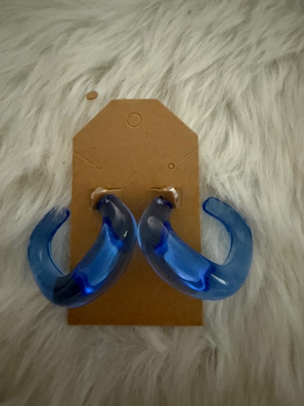 Chico's Clear Blue Acrylic Dangling Earrings